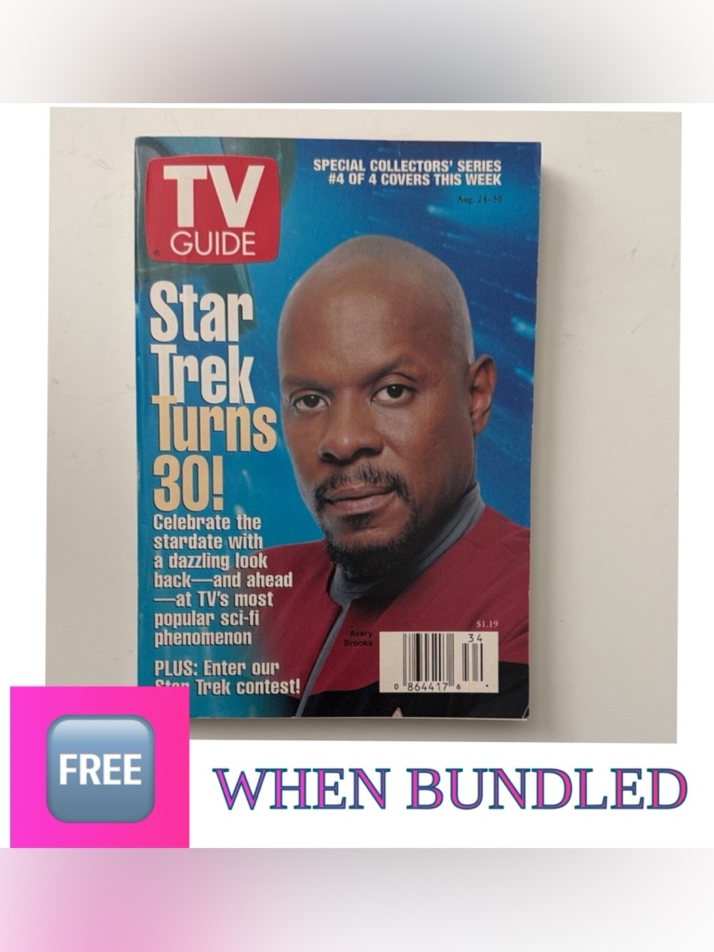 🆓 When Bundled TV Guide August 1996 Captain Sisko Star Trek Turns 30 Series #4
